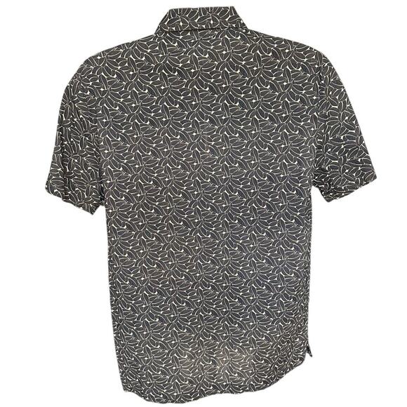 Onia Camp Collar Blue Tropical Print Short Sleeve Casual Button Down Size M - Picture 3 of 9